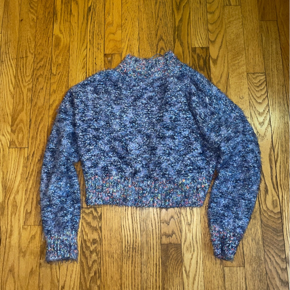 Cozy Blue Speckled Free People Sweater